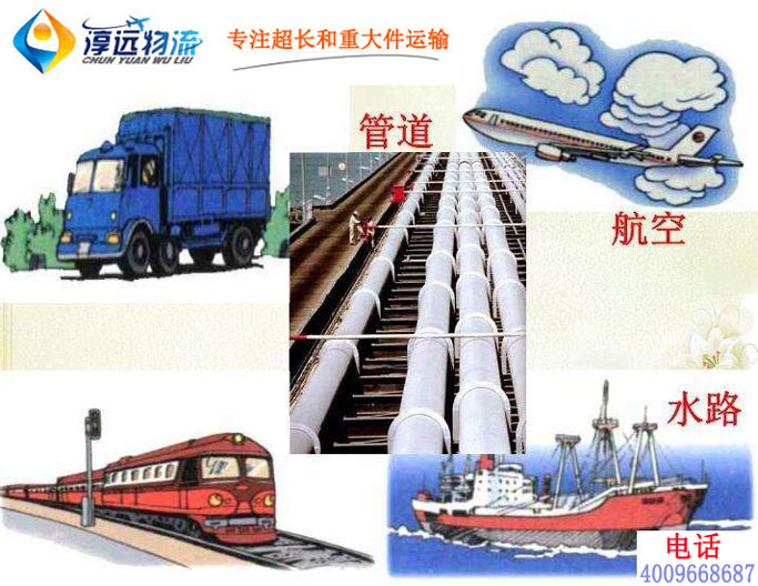 大件貨物運(yùn)輸方式：公路運(yùn)輸、鐵路運(yùn)輸、水路運(yùn)輸、空運(yùn)